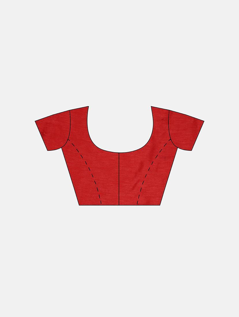 lace detailed checkered saree with blouse - 17541414 - Zoom Image - 3