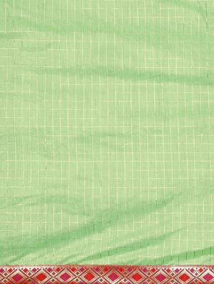 lace detailed checkered saree with blouse - 17541418 - Standard Image - 4