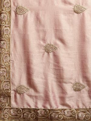 lace bordered embroidered saree with blouse - 17541419 - Standard Image - 4