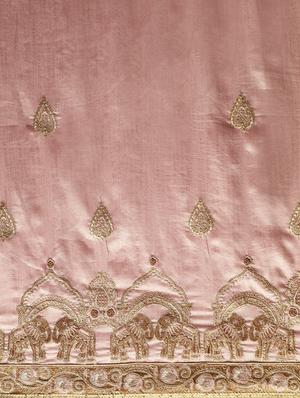 lace bordered embroidered saree with blouse - 17541419 - Standard Image - 5