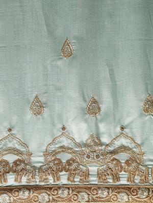 lace bordered embroidered saree with blouse - 17541420 - Standard Image - 4