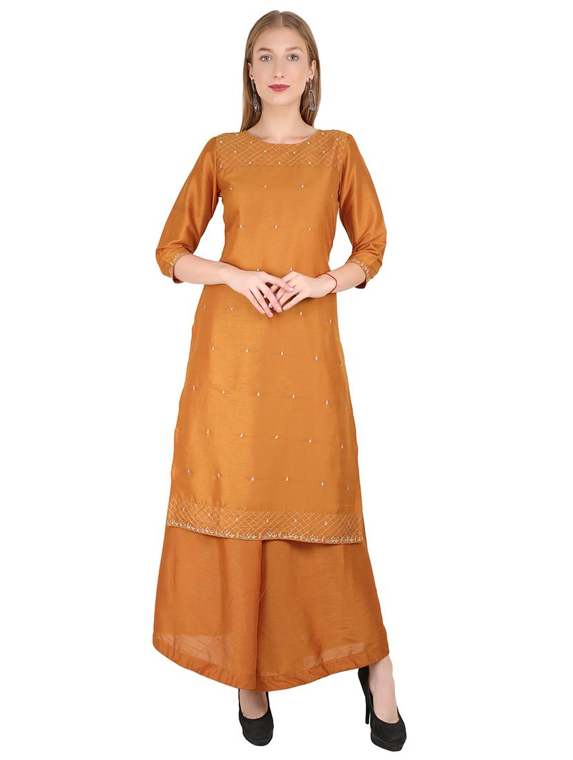 embroidered straight kurta - 17541436 - Zoom Image - 1