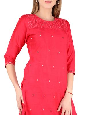 embroidered straight kurta - 17541438 - Standard Image - 4