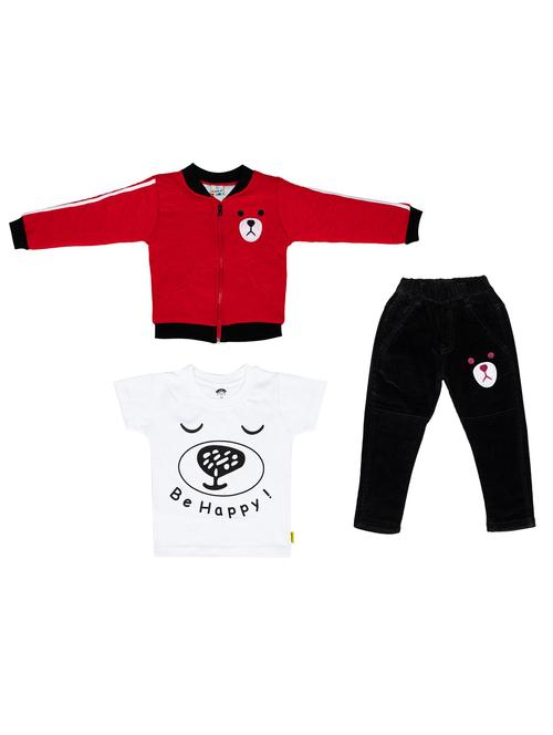red cotton full length sets twin sets - 17541445 - Standard Image - 1