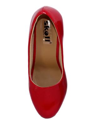 red patent leather slip on pumps - 17541477 - Standard Image - 4
