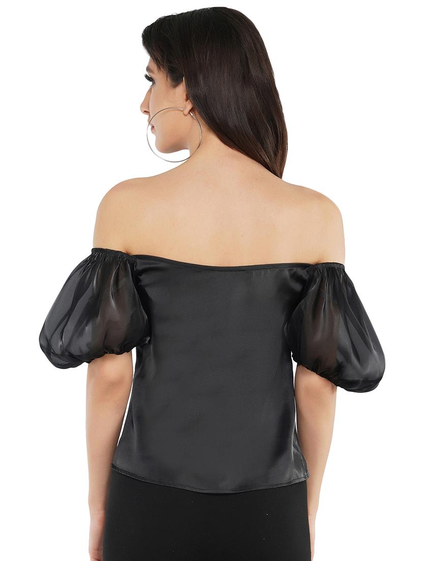 puff sleeved crop top - 17542061 - Zoom Image - 3
