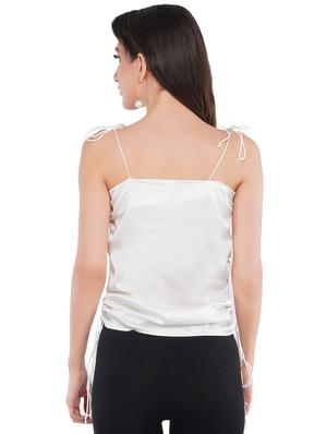 tie knot detail draped top - 17542069 - Standard Image - 3