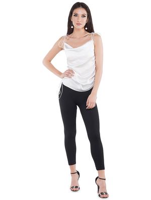 tie knot detail draped top - 17542069 - Standard Image - 4