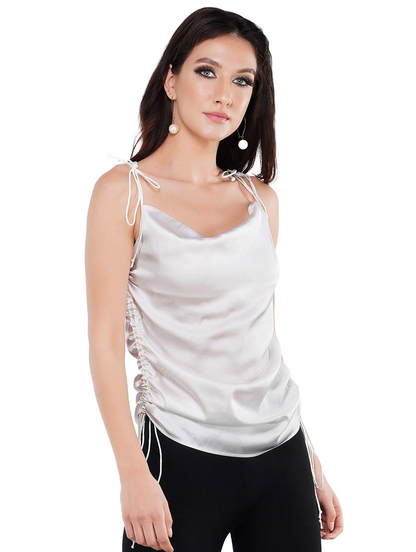 tie knot detail draped top - 17542069 - Zoom Image - 2