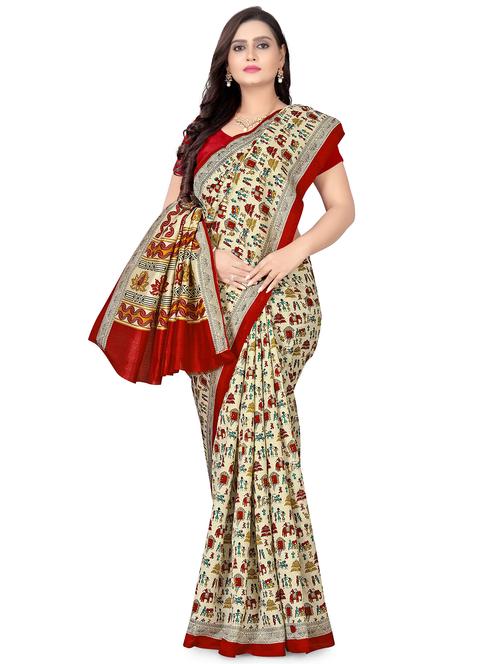 conversational printed saree with blouse - 17542194 - Standard Image - 1