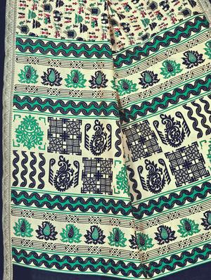 warli printed saree with blouse - 17542197 - Standard Image - 3