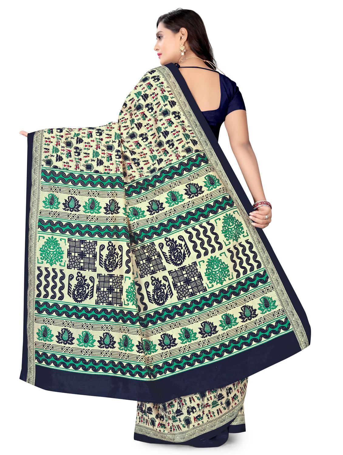 warli printed saree with blouse - 17542197 - Zoom Image - 2