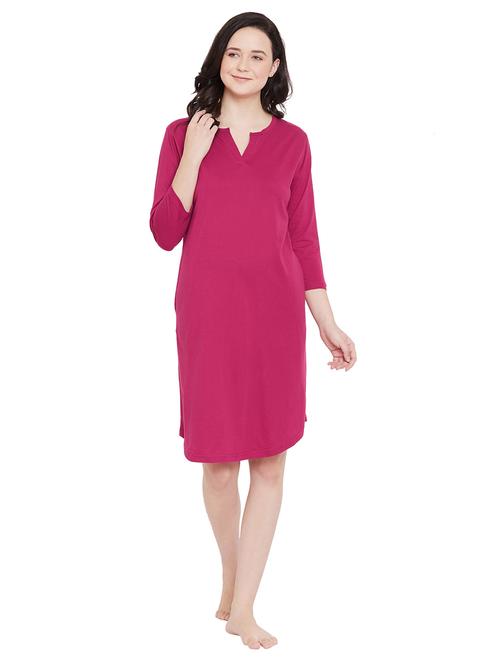 notch neck solid sleepshirt - 17542199 - Standard Image - 1