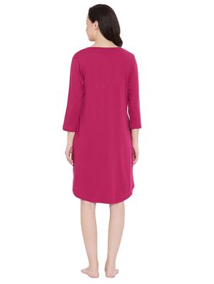 notch neck solid sleepshirt - 17542199 - Standard Image - 3