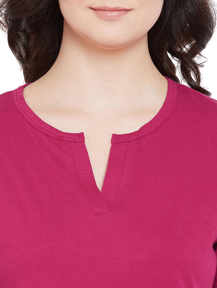 notch neck solid sleepshirt - 17542199 - Zoom Image - 4