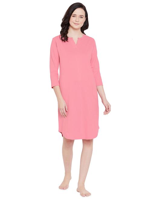 notch neck solid sleepshirt - 17542204 - Standard Image - 1