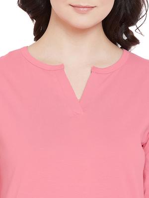 notch neck solid sleepshirt - 17542204 - Standard Image - 4