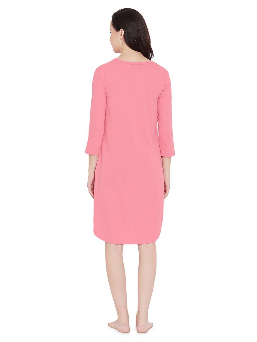 notch neck solid sleepshirt - 17542204 - Zoom Image - 3