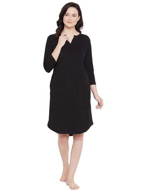 notch neck solid sleepshirt - 17542205 - Standard Image - 1