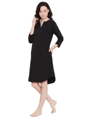 notch neck solid sleepshirt - 17542205 - Standard Image - 2