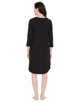 notch neck solid sleepshirt - 17542205 - Standard Image - 3