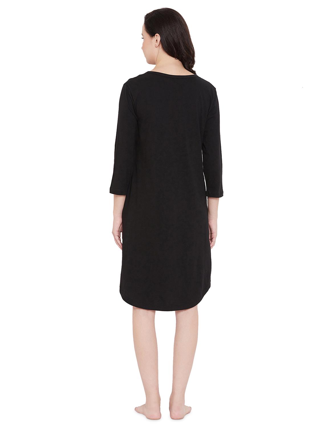 notch neck solid sleepshirt - 17542205 - Zoom Image - 3