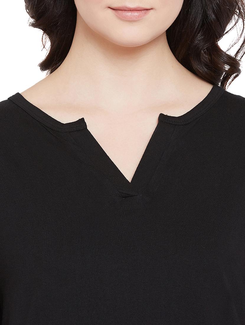 notch neck solid sleepshirt - 17542205 - Zoom Image - 4