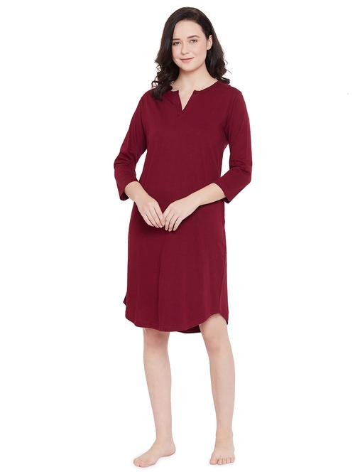 notch neck solid sleepshirt - 17542206 - Standard Image - 1