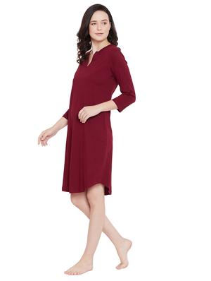 notch neck solid sleepshirt - 17542206 - Standard Image - 2