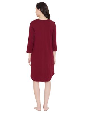 notch neck solid sleepshirt - 17542206 - Standard Image - 3