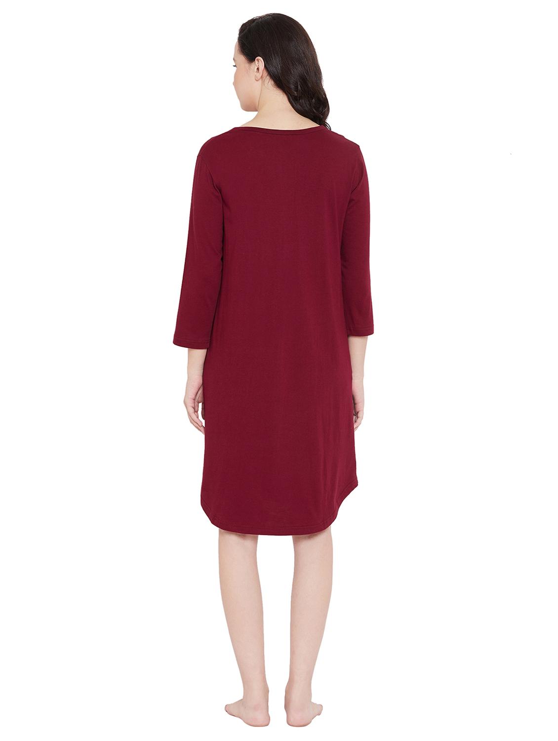 notch neck solid sleepshirt - 17542206 - Zoom Image - 3