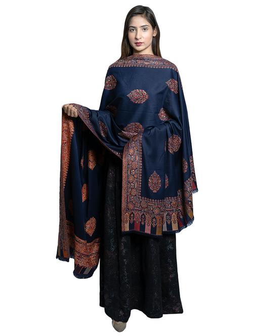 navy blue wool shawl - 17542227 - Standard Image - 1