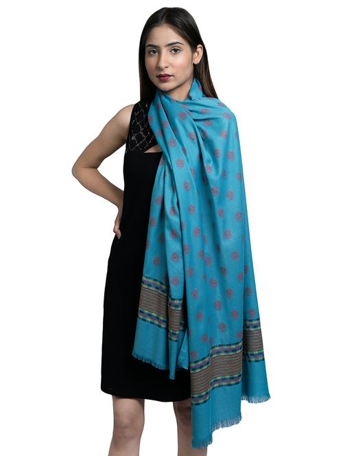 blue wool shawl - 17542230 - Standard Image - 1