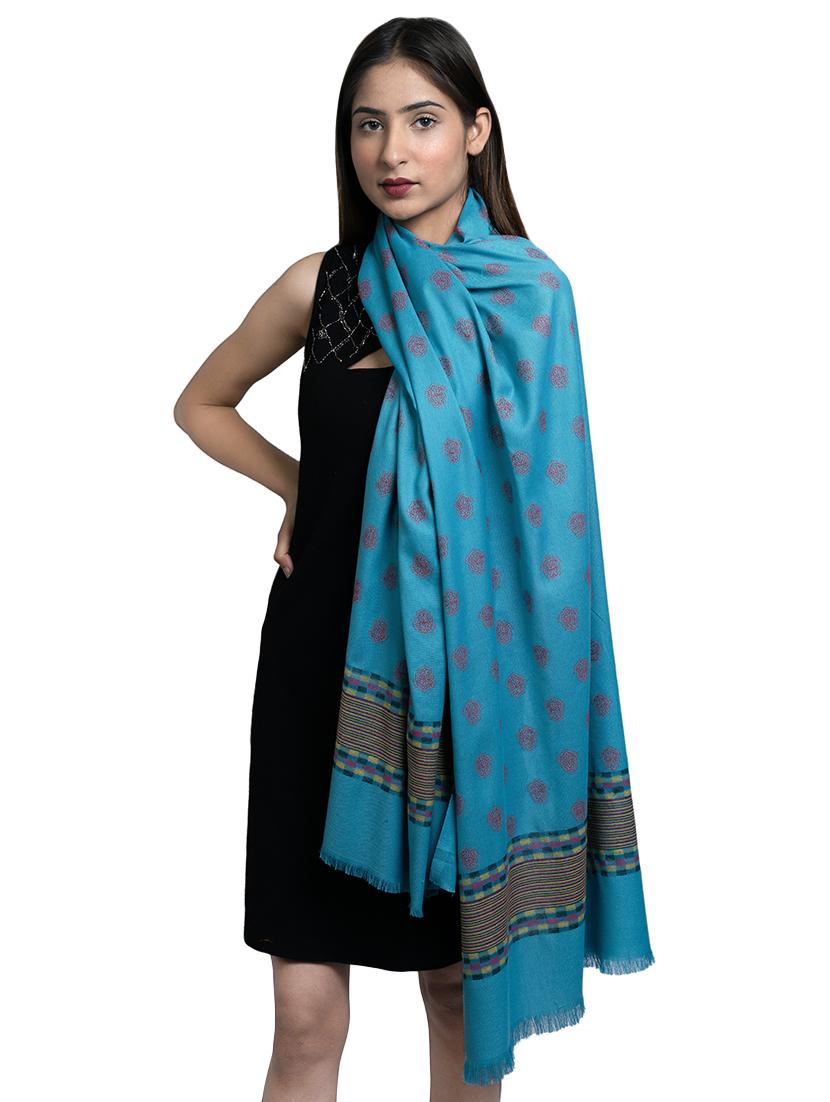 blue wool shawl - 17542230 - Zoom Image - 1