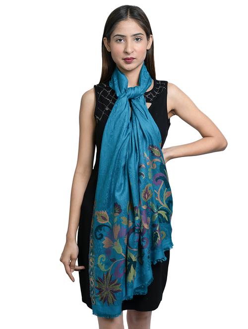 blue wool shawl - 17542242 - Standard Image - 1