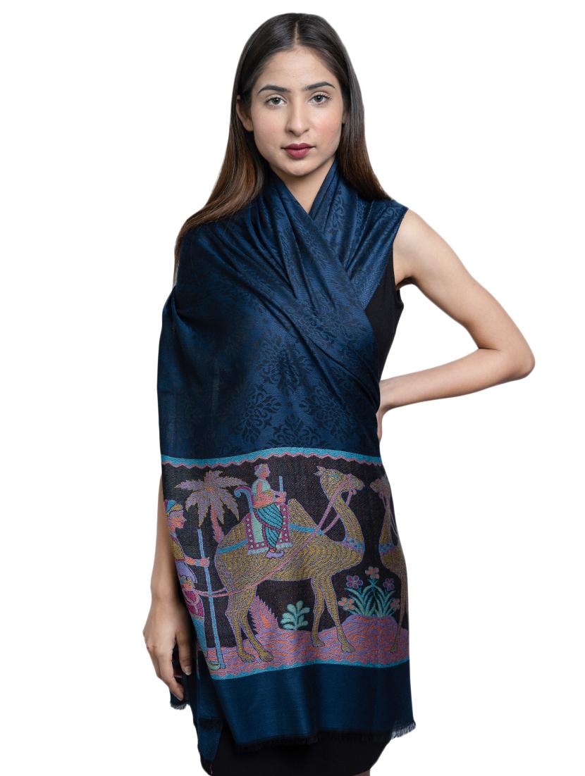 navy blue wool shawl - 17542252 - Zoom Image - 1