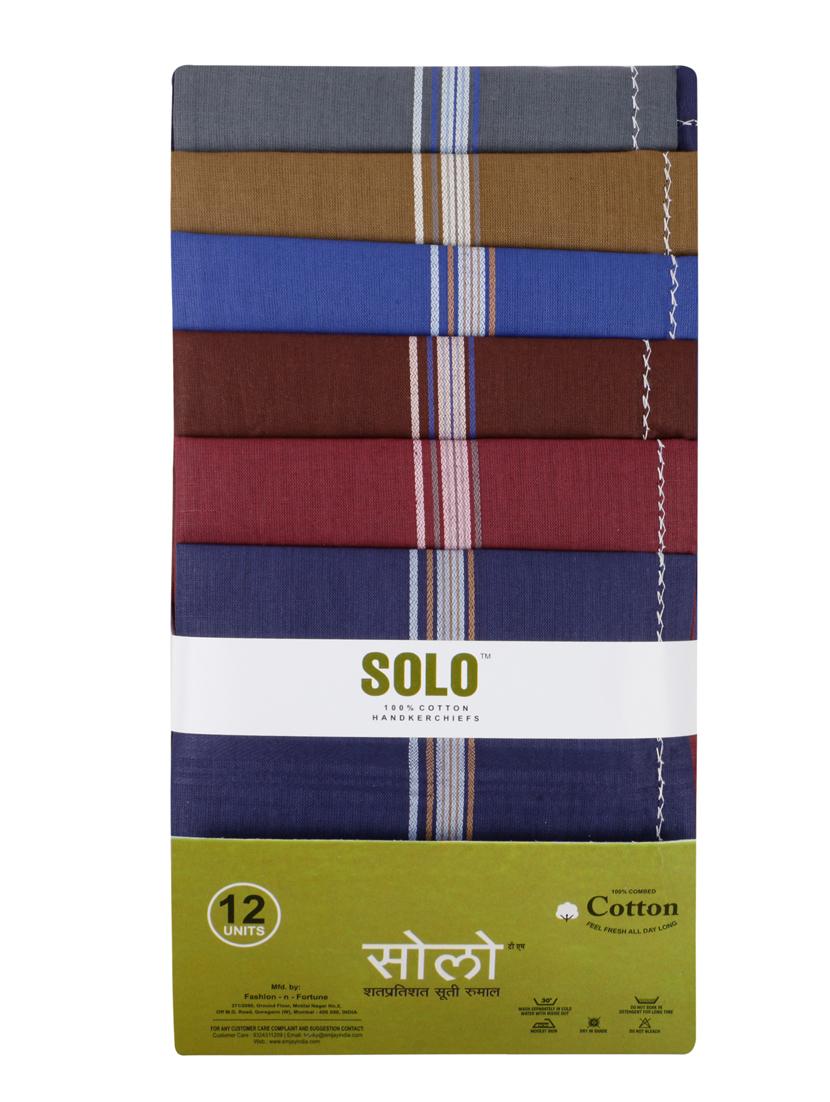multi-coloured cotton handkerchief set of 12 - 17542294 - Zoom Image - 2