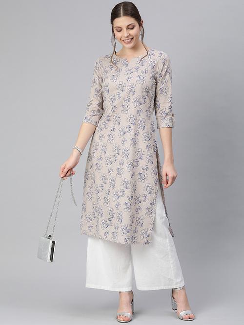 floral straight kurta - 17542306 - Standard Image - 1