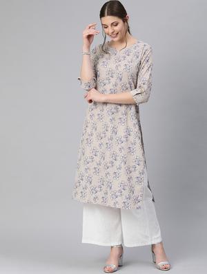 floral straight kurta - 17542306 - Standard Image - 3