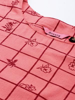 checkered straight kurta - 17542308 - Standard Image - 5