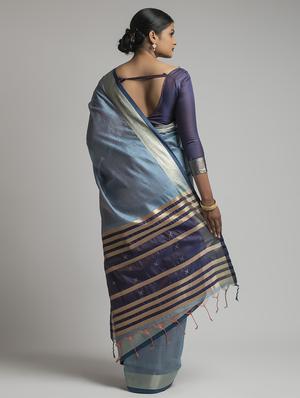 solid plain saree with blouse - 17542315 - Standard Image - 2