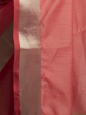 peach cotton silk plain saree with blouse - 17542316 - Standard Image - 3