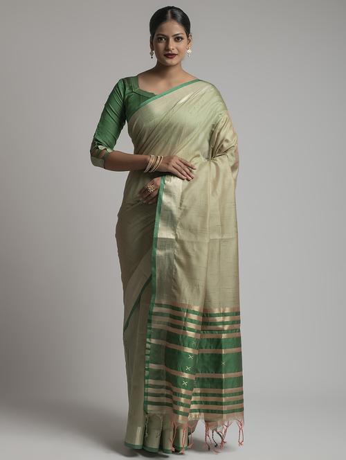 solid plain saree with blouse - 17542319 - Standard Image - 1
