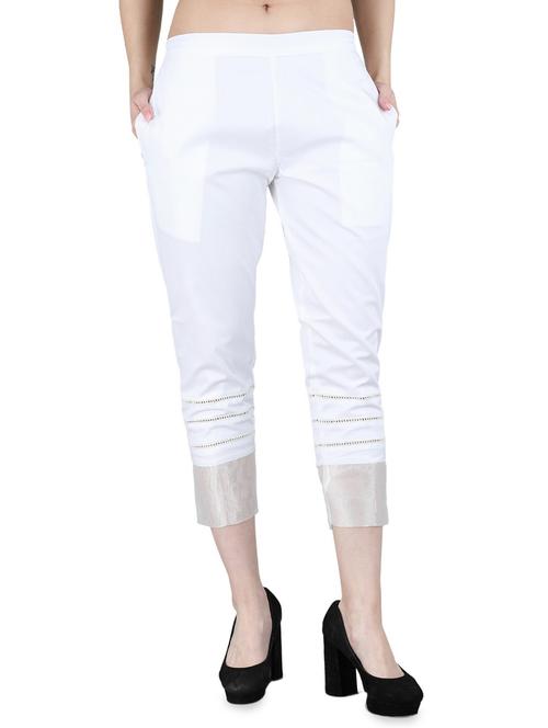 lace detail solid capri - 17542321 - Standard Image - 1