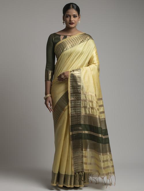 solid plain saree with blouse - 17542346 - Standard Image - 1