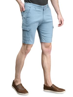 light blue solid bermuda shorts - 17542385 - Standard Image - 2