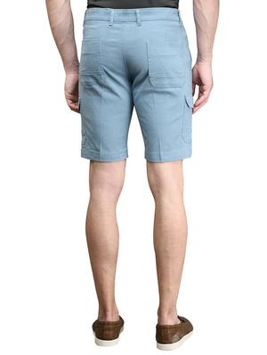 light blue solid bermuda shorts - 17542385 - Standard Image - 3
