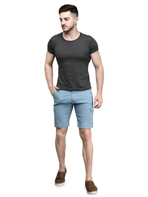 light blue solid bermuda shorts - 17542385 - Standard Image - 4