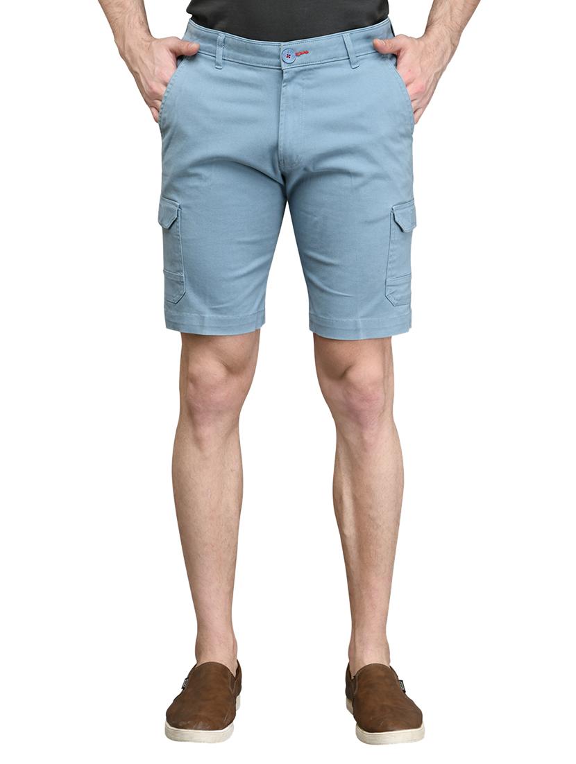 light blue solid bermuda shorts - 17542385 - Zoom Image - 1