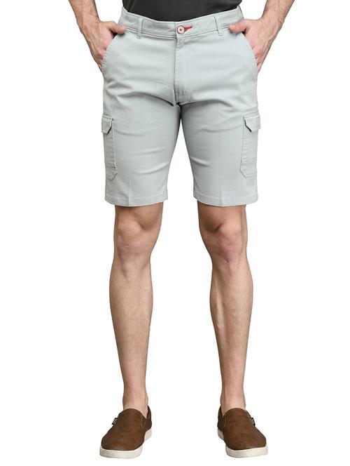 grey solid bermuda shorts - 17542386 - Standard Image - 1